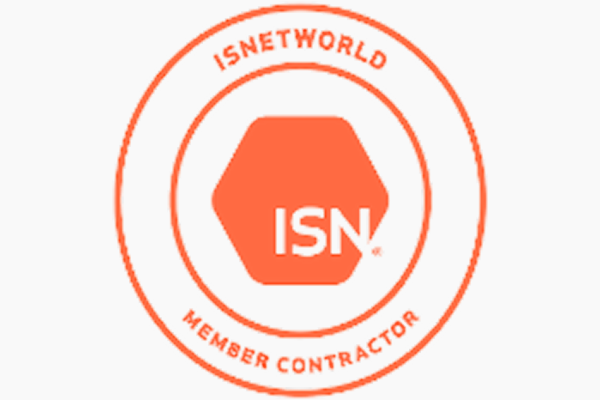 ISNetworld member contractor logo in orange.